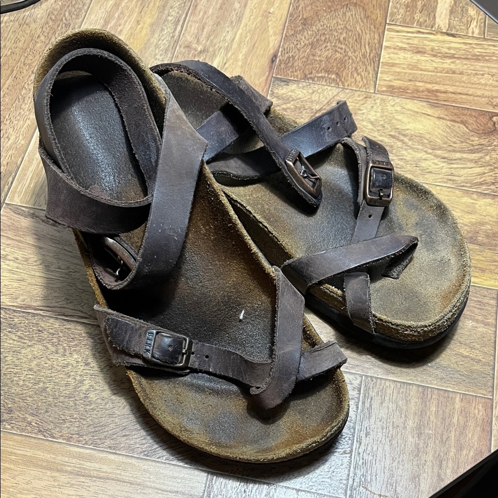 Birkenstock Yara Oiled Leather Sandals with Buckle Straps
